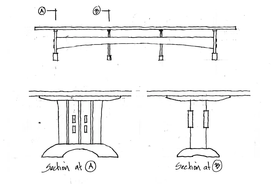 drawing for extra large trestle table