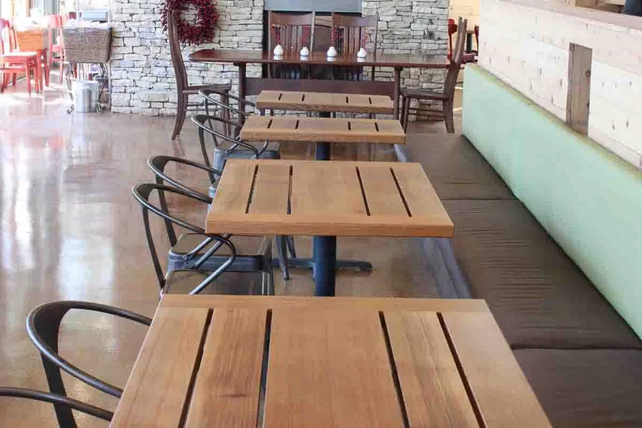 tables in Leaning Pear Restaurant
