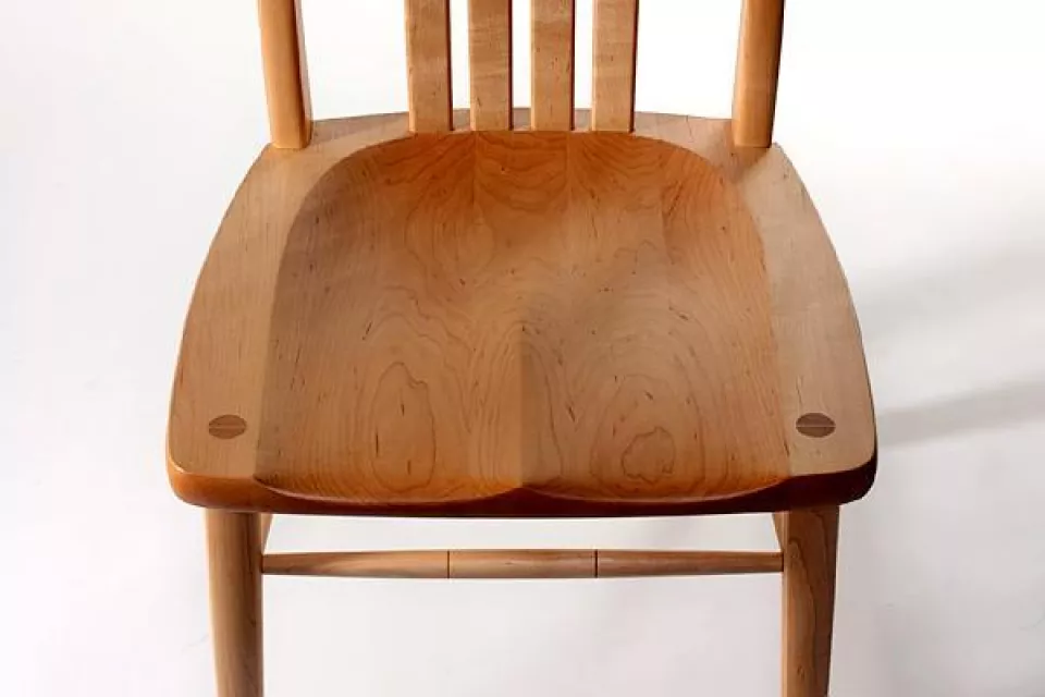 dining chair seat, overhead view
