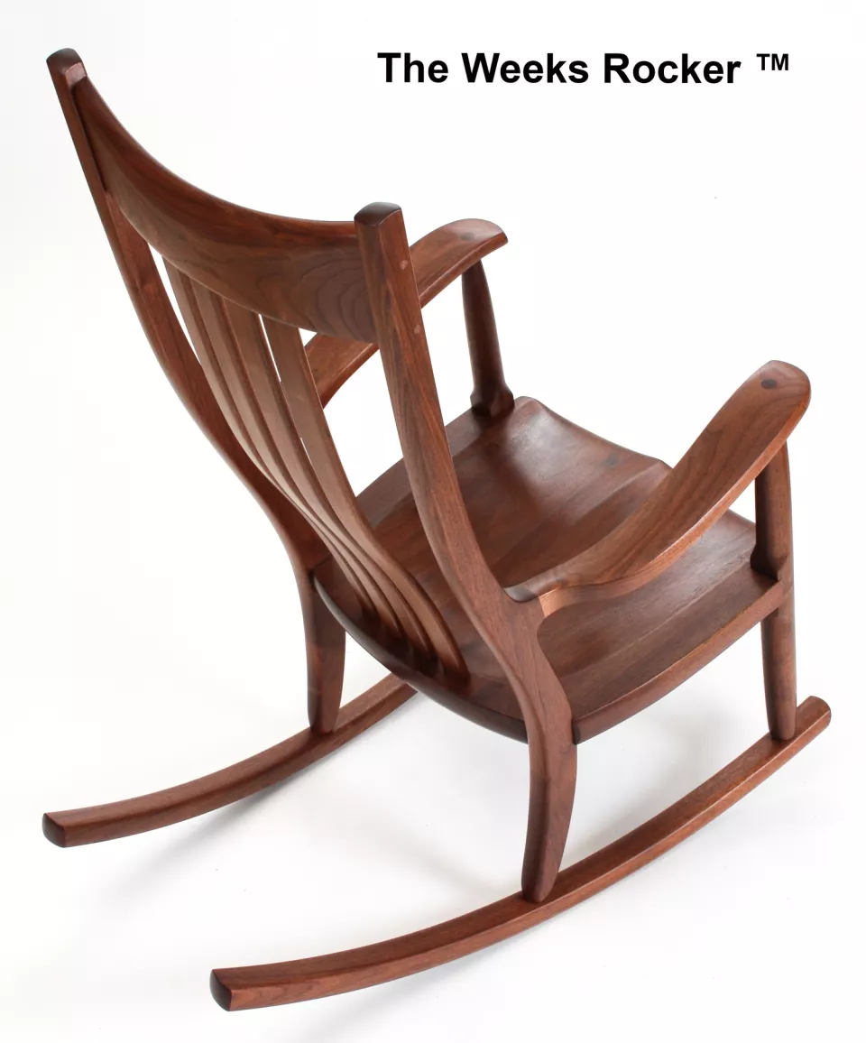 Weeks rocking chair over/angle view