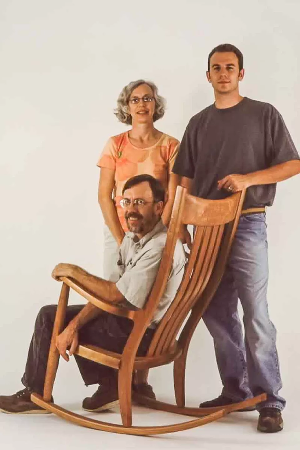 Austin, Gary, and Leslie and rocking chair