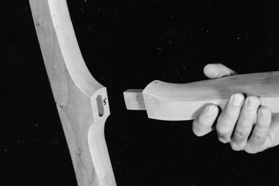 mortise and tenon, rocking chair arm, B&W