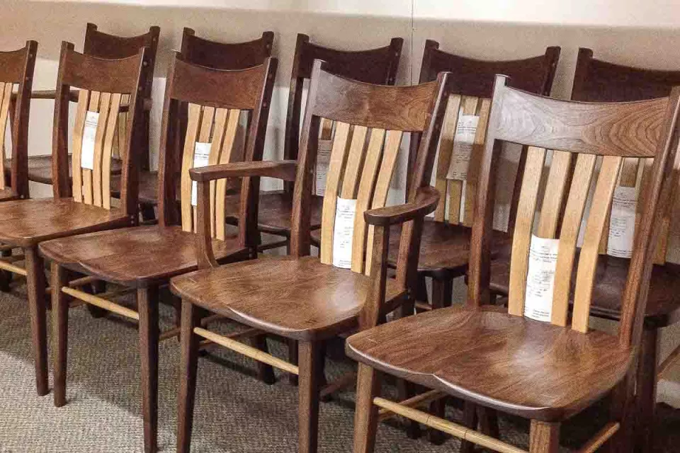 mixed wood Williams dining chairs