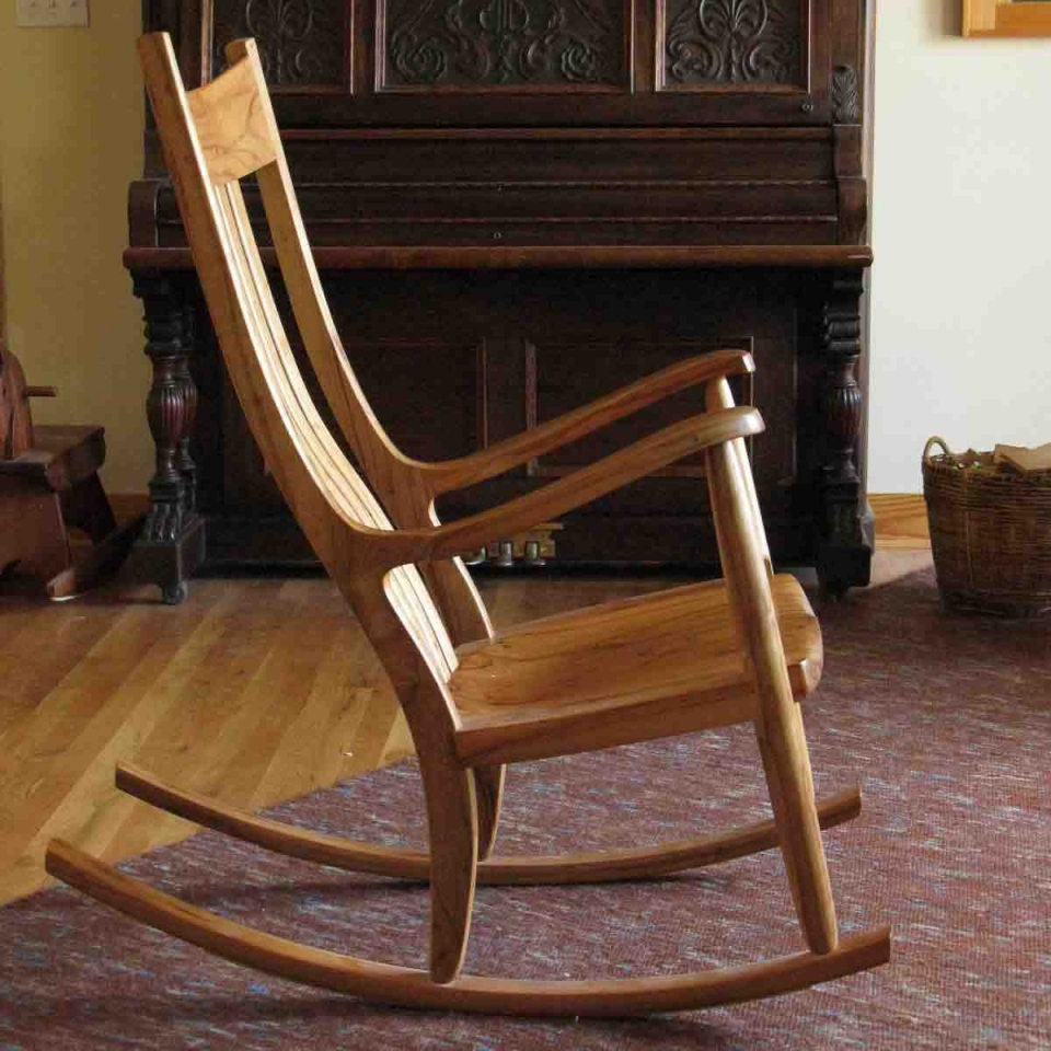 rocking chair by the piano
