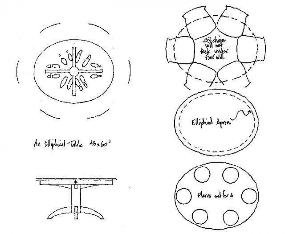 elliptical table design drawing 1