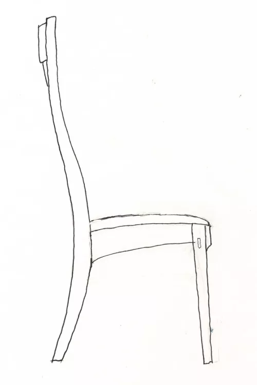 upholstered dining chair drawing