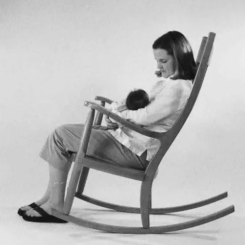 mother and child in rocking chair