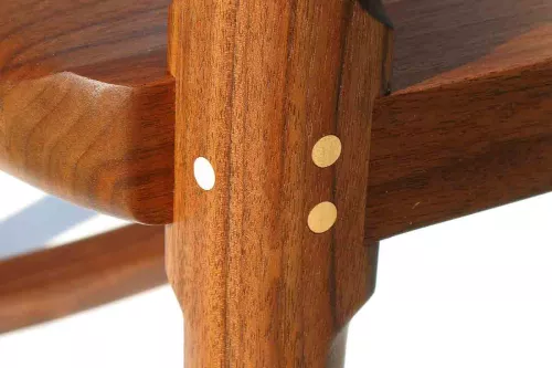 maple accents in walnut rocking chair