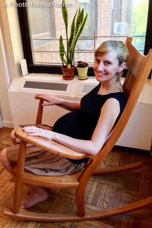 expecting mother in rocking chair