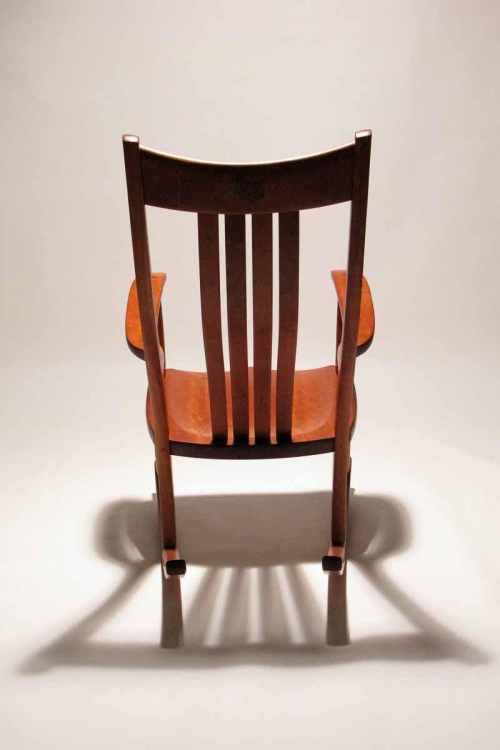 rocking chair showing light and shadow