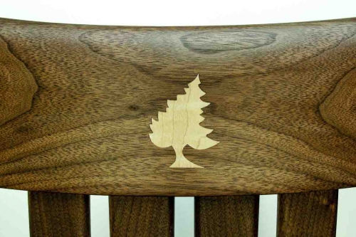 Rocking chair inlay, pine tree