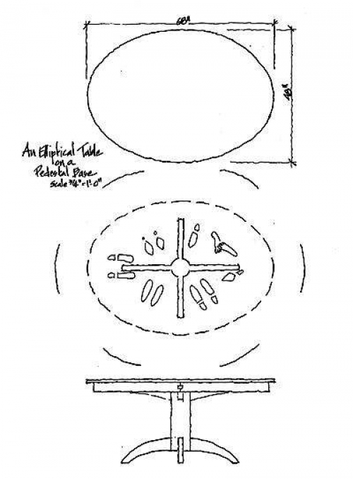 elliptical table design drawing 2