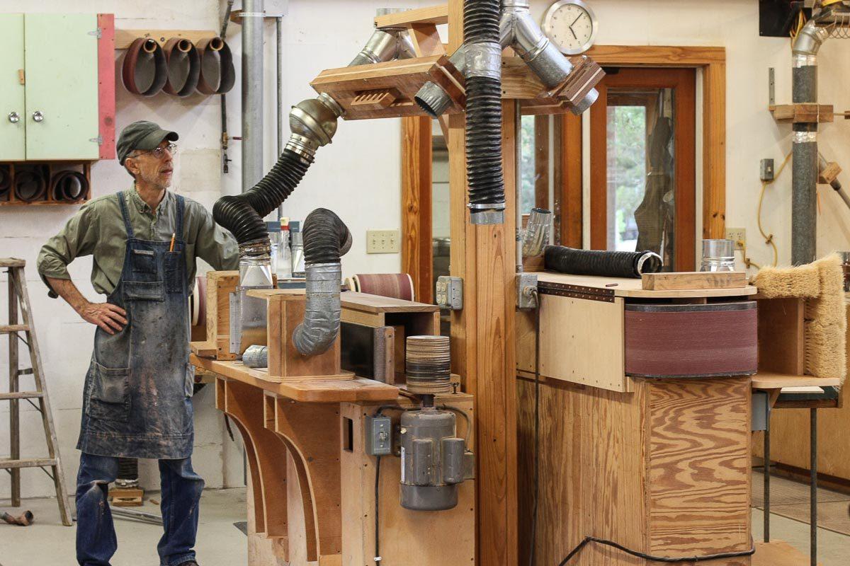 Gary rebuilding the edge sander