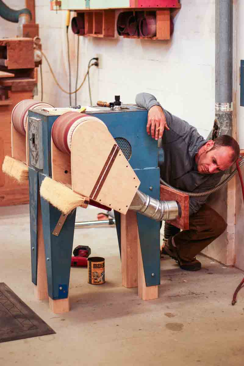 Austin building the pump sander