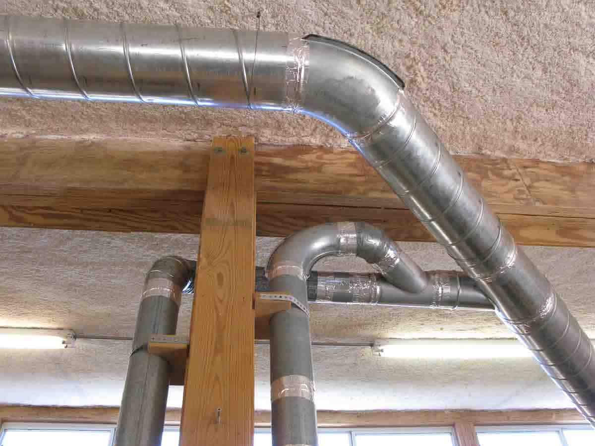 close up of duct work