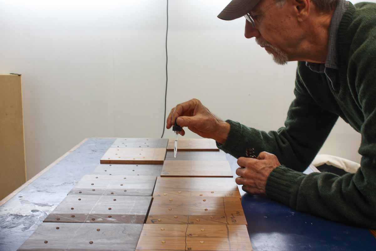 dropping water on finish samples to test