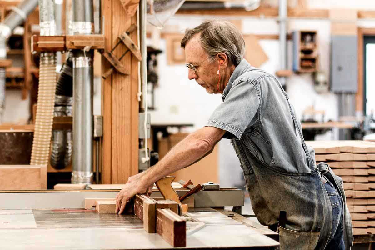 Gary at the crosscut saw