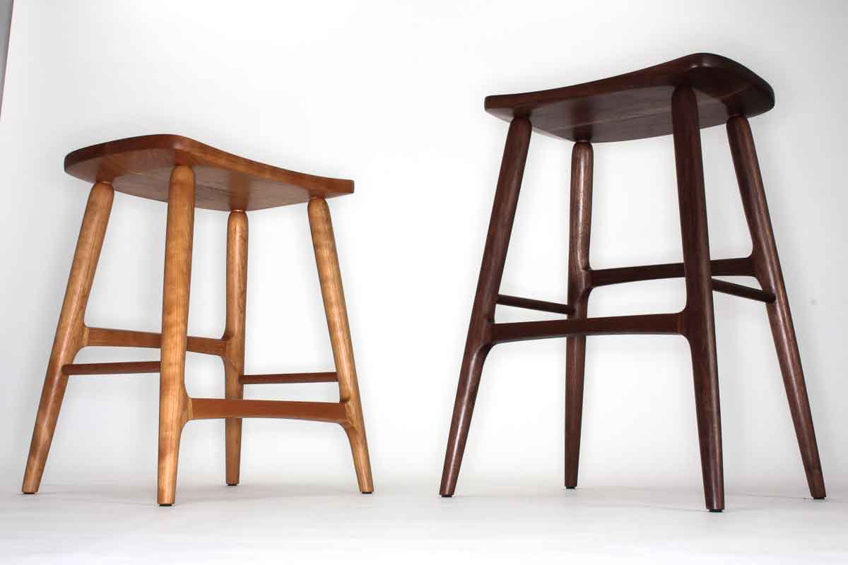 two barstools, low angle view