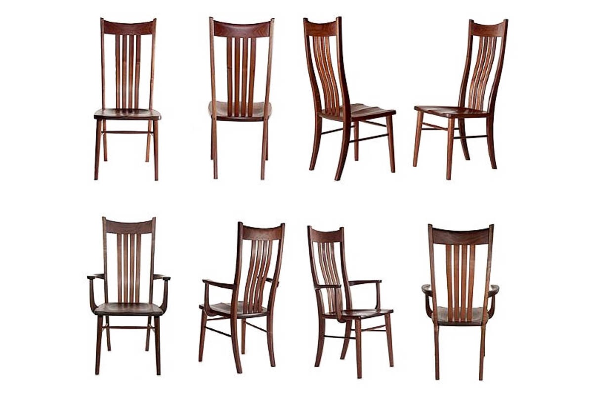 eight walnut Wilson dining chair