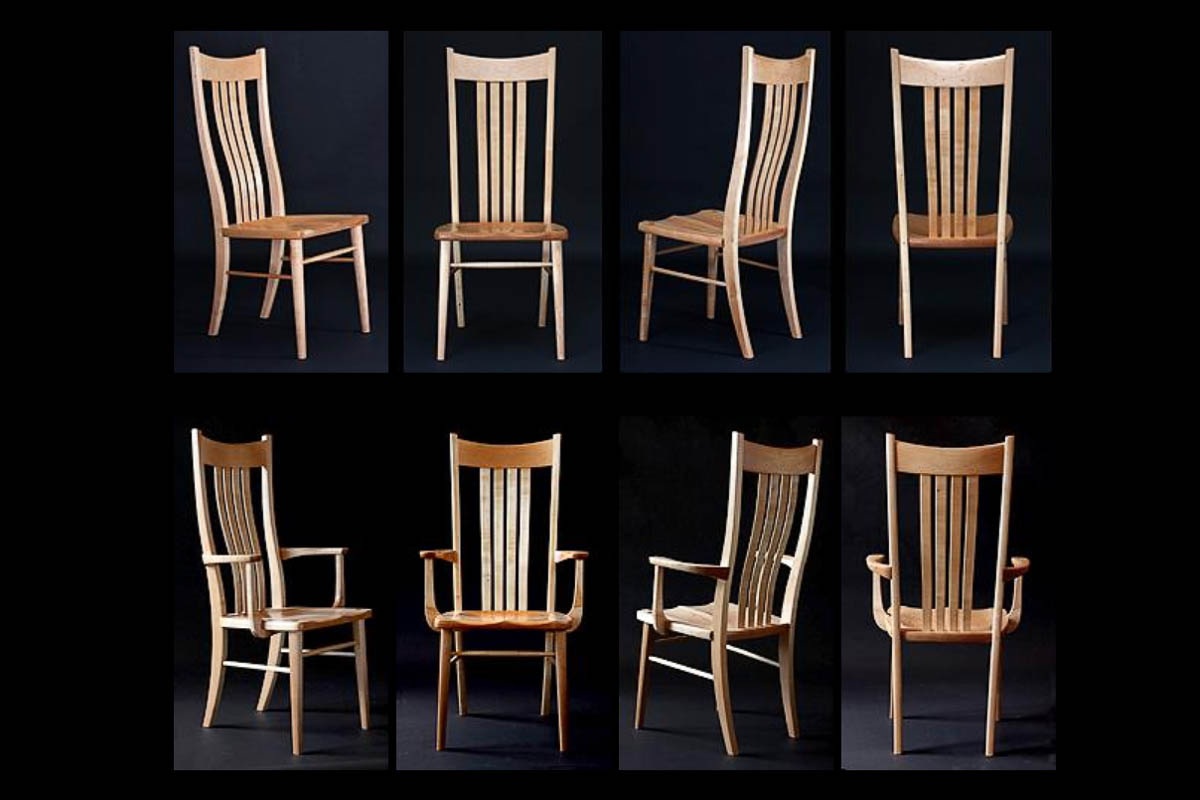 eight maple Wilson dining chairs
