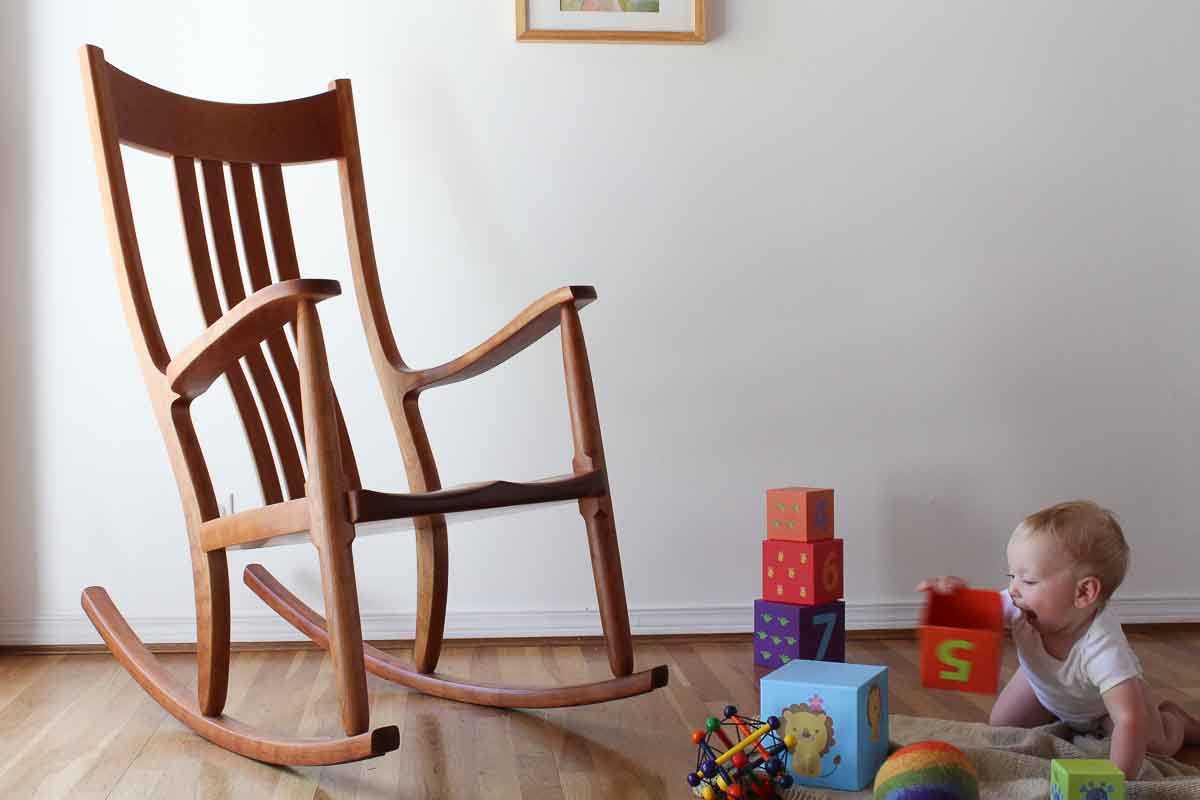Townes and rocking chair in nursery