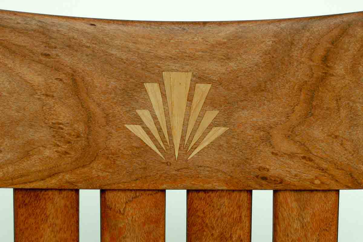 Rocking chair inlay, splash logo