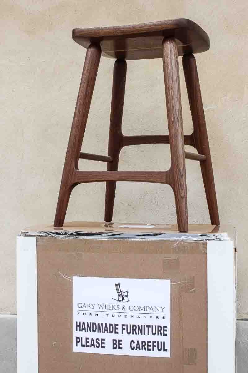 barstool and returning shipping box