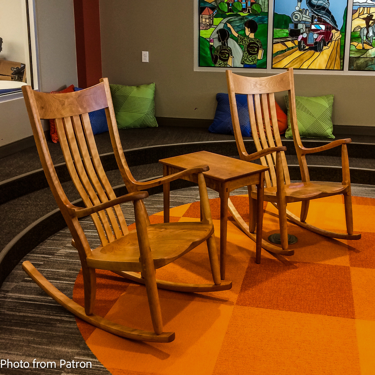 Rocking Chairs and Side Table for Library Story Time