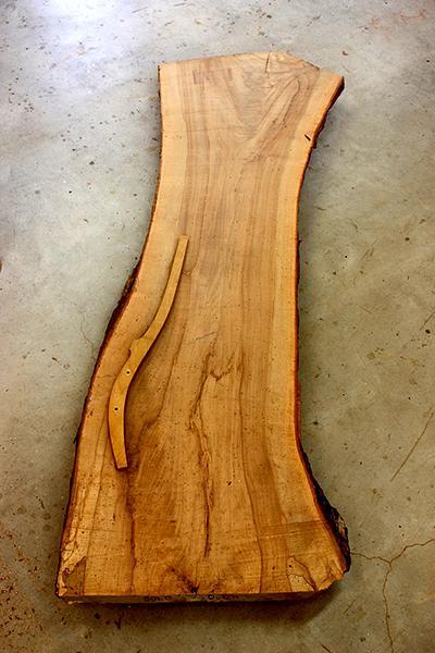 pecan slab with rocker back leg pattern